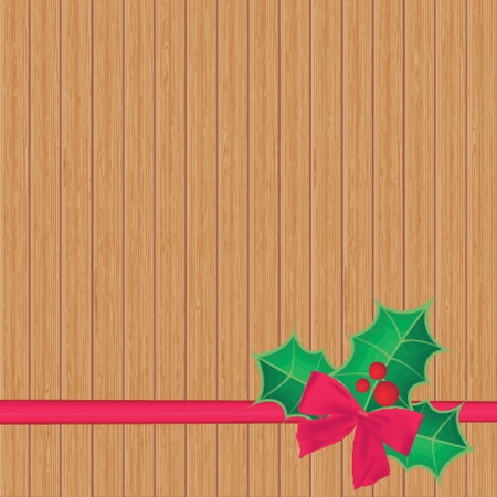Christmas background with holly berry leaves on dark green backgroundのイラスト素材