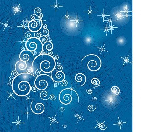 Christmas background with Christmas tree,  illustration.のイラスト素材