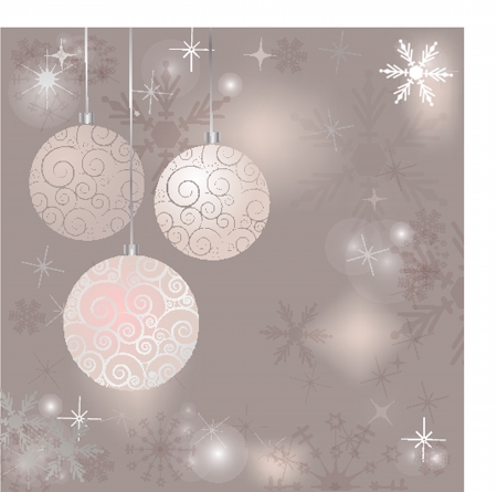 Christmas card with holiday elements: tree, bell,holly berryのイラスト素材