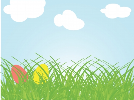 Easter card with two hand drawn eggsのイラスト素材