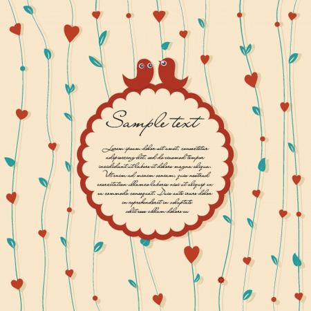 Abstract floral background with hearts and flowersのイラスト素材