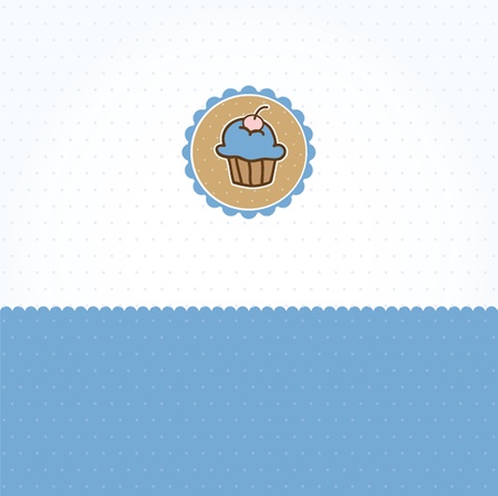Cute vector  bakery background with small cupcakeのイラスト素材