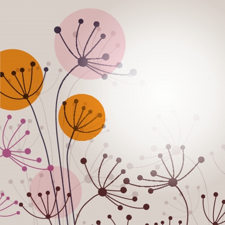 Vintage greeting card with hand drawn flowersのイラスト素材
