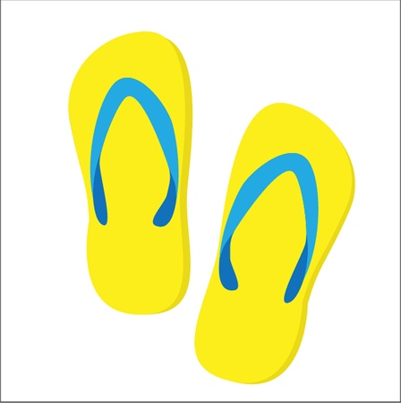 beautiful beach slippers isolatedのイラスト素材