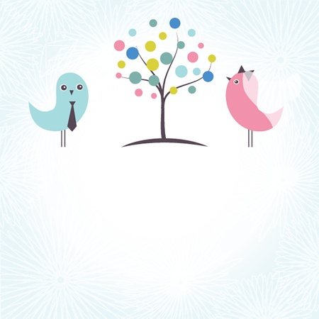 Wedding invitation with two cute swan birds in bride and groom costumesのイラスト素材