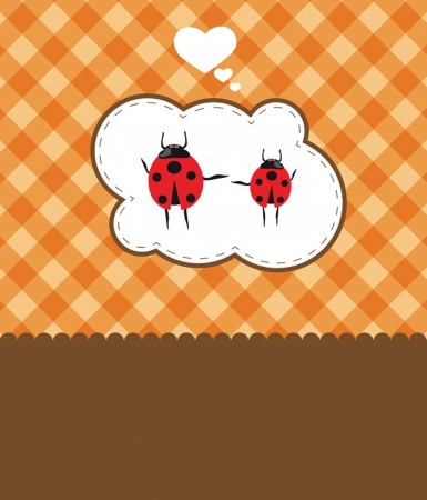 Ladybird on the green grass.のイラスト素材