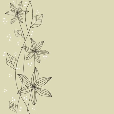 Vintage greeting card with hand drawn flowersの写真素材