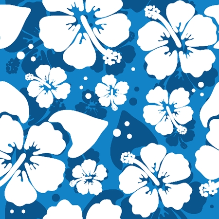 Seamless pattern with hawaiian hibiscus flowerの写真素材