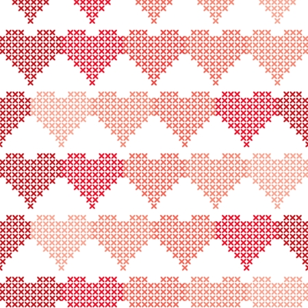 SeaSeamless pattern with embroidered heartsmless pattern with embroidered hearts