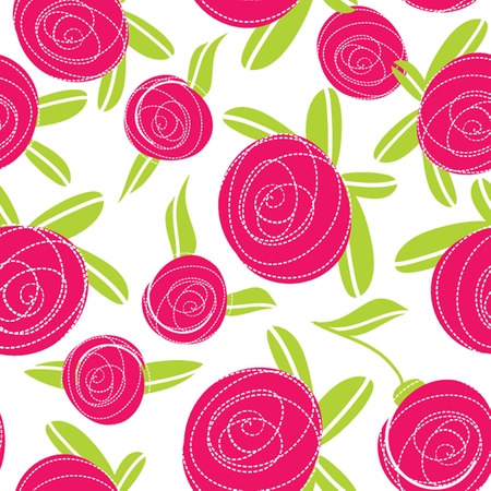 Seamless pattern with abstract rose flowers. Vector illustration.のイラスト素材