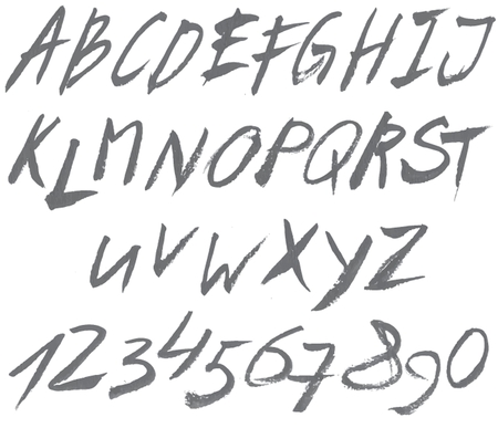 Alphabet letters. Hand drawn illustration by inc. Vectorのイラスト素材