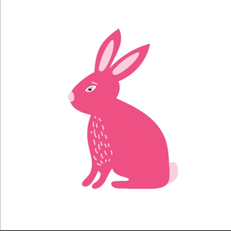 Cute little pink bunny rabbit . Vector illustration for eastのイラスト素材