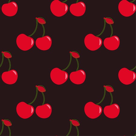 Seamless pattern with  berry cherry. のイラスト素材
