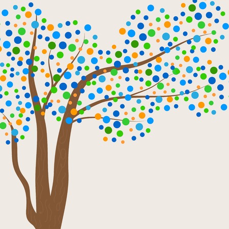 Tree of life. Vector illustration in soft colors backgroundのイラスト素材