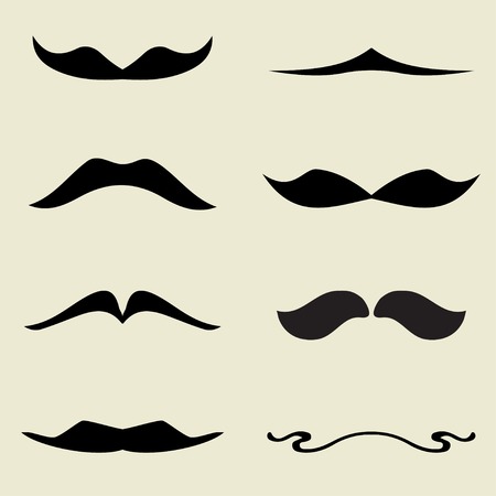 seamless pattern with black mustaches on white backgroundのイラスト素材