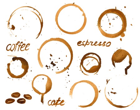 illustration of coffee cup stains.のイラスト素材
