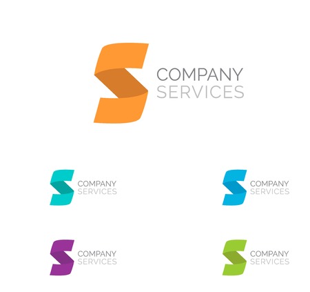 Letter S logo design template elements in different bright colorsのイラスト素材