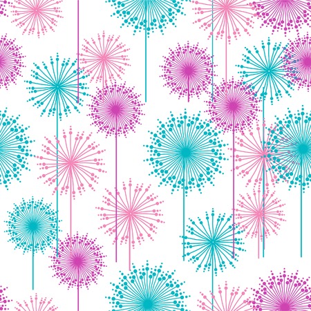 Seamless pattern with abstract  dehlia flowers. Vector illustration.のイラスト素材