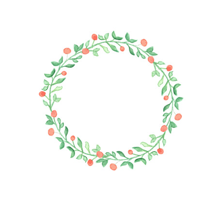 Merry Christmas and Happy New Year Card. Christmas Wreath.のイラスト素材