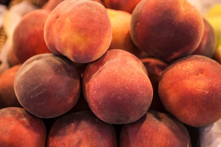 Fresh fruts on the market peach.の写真素材