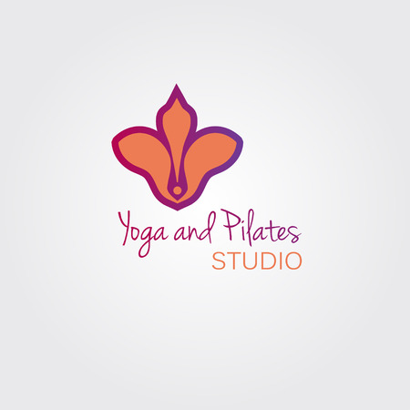 Lotus flower logo template concept. Logo sign for yoga studio or beauty salonのイラスト素材