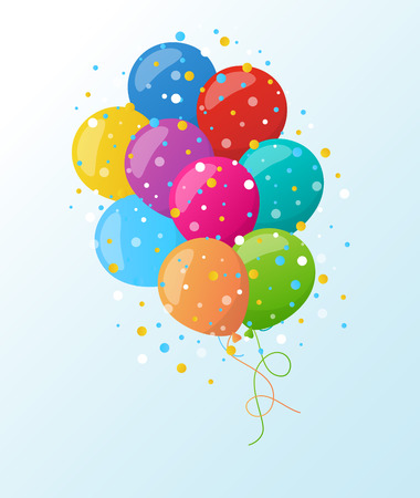 Holiday background with colorful balloons. Vector illustration for holiday or greeting cards, web, print and other designのイラスト素材