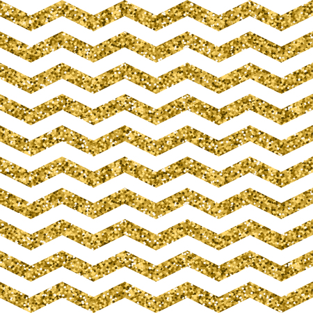 Gold glittering zigzag seamless pattern. Gold and white wave pattern. Vector illustration for web, print, paper, scrapbooking and other designのイラスト素材