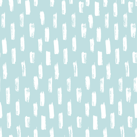 Seamless ink brush painted pattern with blue and white elements. Vector illustration. Pastel colors pattern. Can be used for tags, flyers, banners, web, print, textile and paper designsのイラスト素材