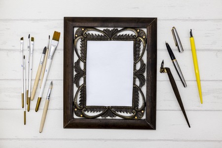 A beautiful mockup for an Illustrator or calligrapher with space for text.の写真素材
