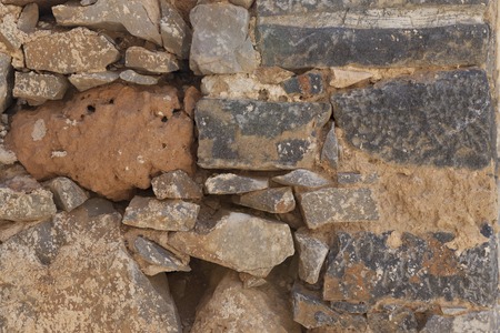 Wall from large stone textured basalt. Good background for wallpaper