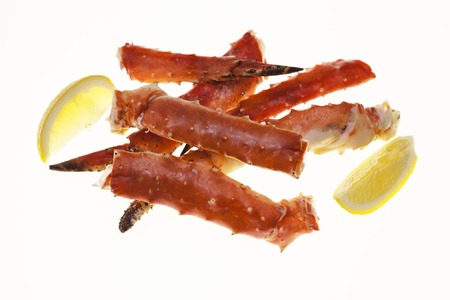 A large phalanx of feet of a crab Fresh cooked crab meat.の写真素材