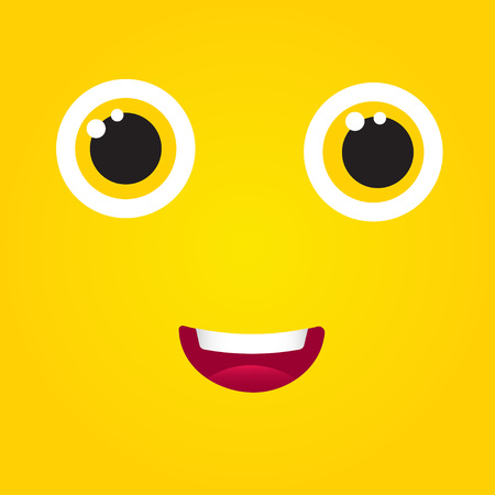 Smiley face. Yellow smile poster design. Vector illustrationのイラスト素材