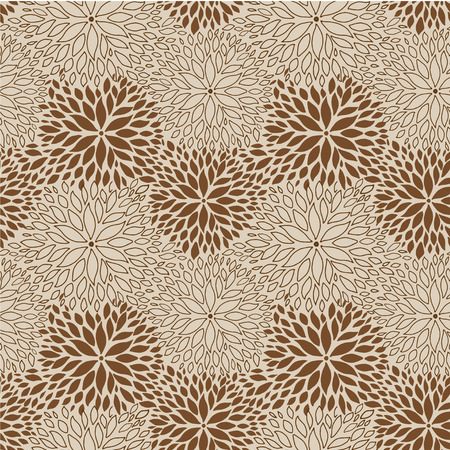 Spring flower pattern. Brown and beige Chrisanthemum flowers for web, print, textile, wallpaper designのイラスト素材