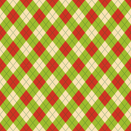 Textured tartan plaid. Seamless vector pattern in red and green christmas colors.のイラスト素材