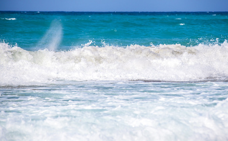 Sea wave. The churning of the ocean. Storm waves on the beach