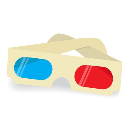 Modern 3D cinema glasses, flat design. Vector illustration isolated on white backgroundのイラスト素材