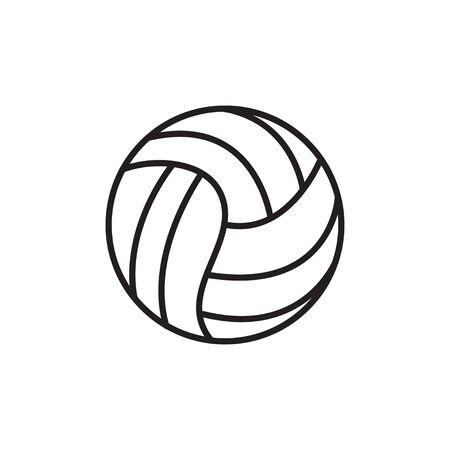 Volleyball icon. Silhouette of ball on a white background. Sports Equipment. Vector Illustration.のイラスト素材