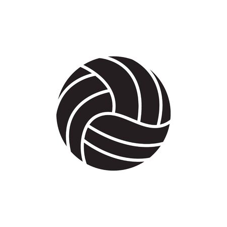Volleyball icon. Silhouette of ball on a white background. Sports Equipment. Vector Illustration.のイラスト素材