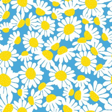 Floral seamless pattern with beautiful flowers, hand-drawing. Vector illustration.のイラスト素材