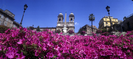 Rome, The steps of Piazza di Spagna and Trinita dei Montiのeditorial素材