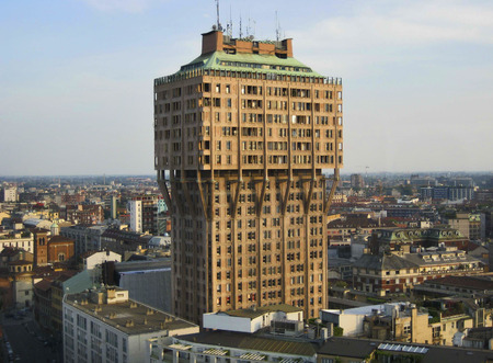 Milan, Torre Velasca view from Terrazza Martini.のeditorial素材