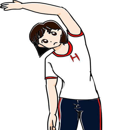 Radio Gymnastics Female Student Summerのイラスト素材