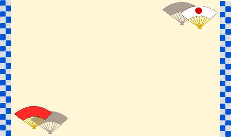 Japanese style background material fanのイラスト素材