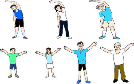 Radio exercises for the whole family Summerのイラスト素材