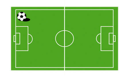 Lawn soccer court and ballのイラスト素材