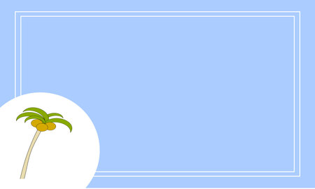 Light blue frame palm treeのイラスト素材