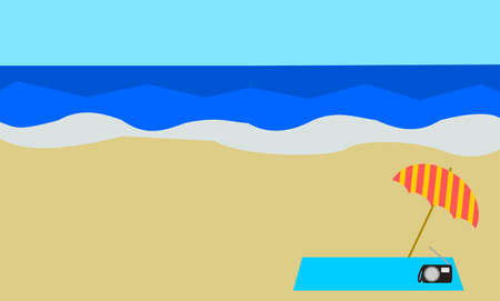 Sea and sea bathing setのイラスト素材
