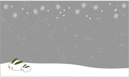 Snow rabbit in the snowのイラスト素材