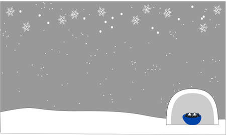 Quiet hills where it snowsのイラスト素材
