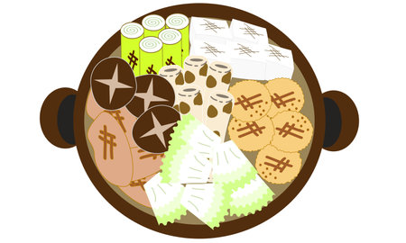 Yosenabe in an earthenware potのイラスト素材